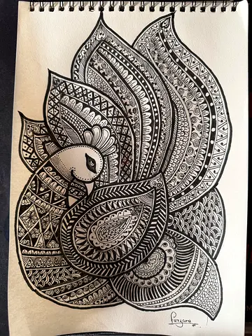 Hand drawn art for wall hanging