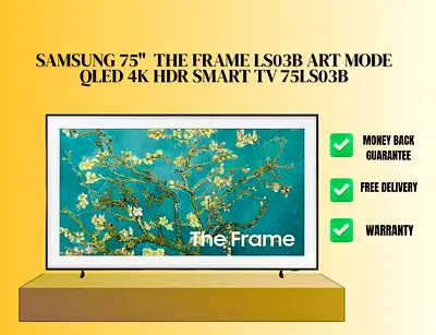 Samsung 75 Inch The Frame LS03B Art Mode QLED 4K HDR Smart TV 75LS03B | Free Delivery | Warranty