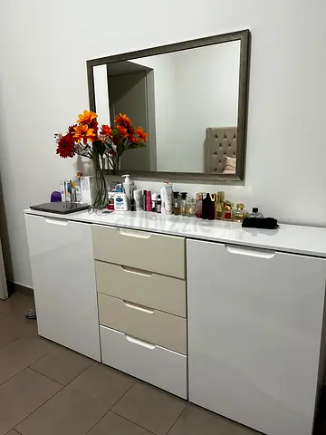 Dresser + mirror + 2 side tables for sale
