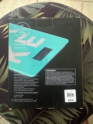 Cooks Tempered Glass Kitchen Scale (boxed) - 5kg capacity