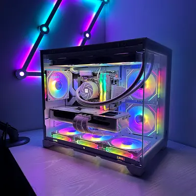 All White Ryzen 7 9800X3D RX 9070 XT Gaming PC Rendering PC