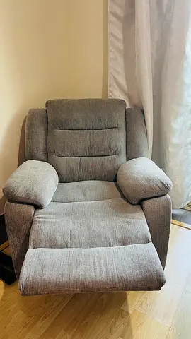 Comfortable Grey Recliner Armchair - Good Condition