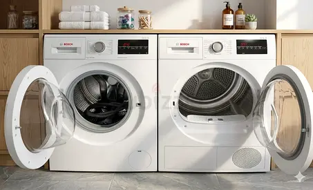 Front-load washer and dryer pair (Bosch-style) - good condition