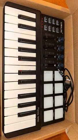 Portable 25-Key USB MIDI Keyboard Controller with Pads (Panda Mini)