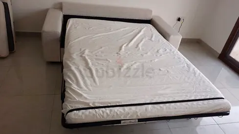 Ikea vimle two Seater Sofa bed BeLight beige fabric sofa bed with pull-out mattress — good condition