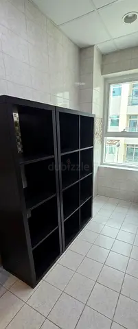 IKEA style 8-cube Black Storage Shelf and white shelf storage - Good Condition