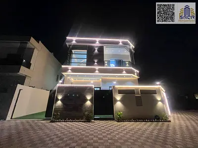 فيلا زاوية فاخرة بتصميم عصري على شارعين مع ارتداد مميز قرب المسجد وشارع الشيخ محمد بن زايد خمس غرف ماستر مع تراس واسع وشلال خارجي ومساحات مثالية للعائ