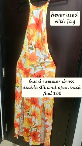 Gucci floral summer dress, never worn with tags - open back, double slit