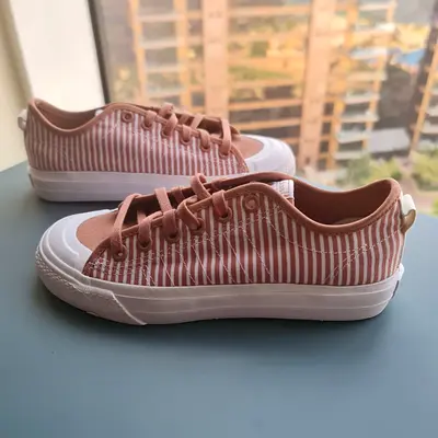 Adidas Nizza Light Pink Striped Canvas Sneakers Size 38  38,5 (Unused with Box)