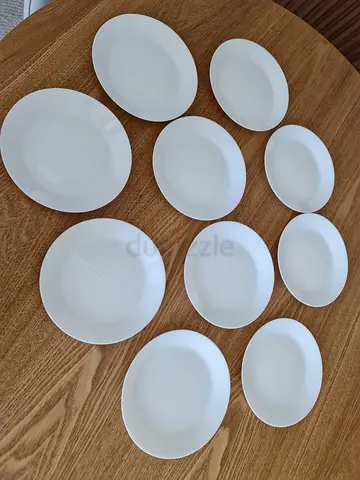 Set of 10 White Dessert/Salad Plates - Good Condition