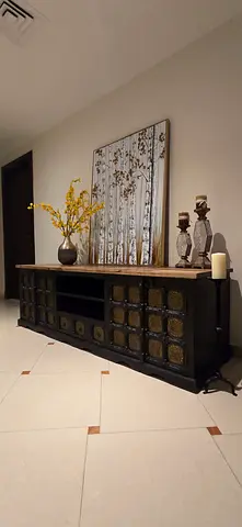 Solid wood TV cabinet console