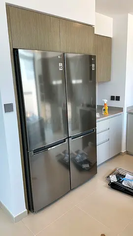 LG Double Fridge Set Bottom-Freezer Refrigerator - Stainless Steel, Same as New