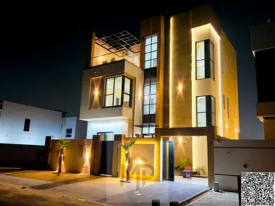 Villa for sale in Al Helio – Ajman | 5 master bedrooms | Central air conditioning | Includes registration fees, electricity, water, and AC units