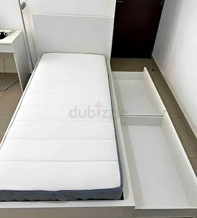 Malam single  bed 90/200cm bed and Ikea mattress is available in excellent condition,