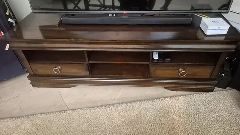 Solid Wood TV Stand / Entertainment Unit with Storage Drawers