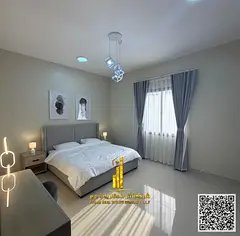 Furnished one-bedroom apartment with brand new hotel-style furniture for monthly rent in Ajman - Cor