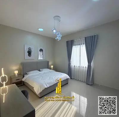 شقة غرفة وصالة  مفروشة فرش فندقى جديد للايجار الشهرى بعجمان - الكورنيش - بجوار فندق باهى