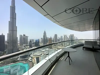 إطلالة على برج خليفة والنافورة | شقة فندقية بغرفتي نوم | مفروشة | العنوان وسط المدينة