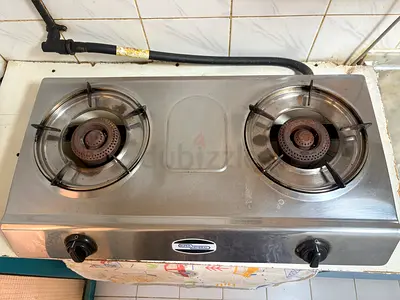 Stainless Steel 2-Burner Gas Stove - Good Working Condition