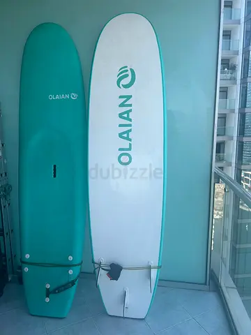 Pair of Olaian Soft-Top Surfboards — Good Condition