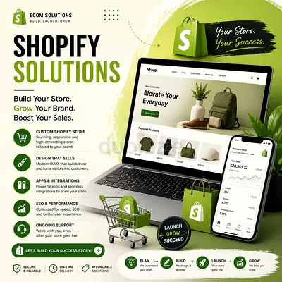 Start your online business with Shopify store setup.