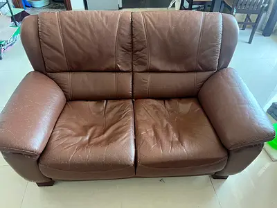 Free 2 seater sofa brown has cat scratches