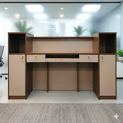 180 Cm Luxury Wooden Reception Counter New For Sale