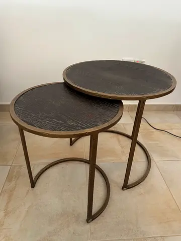 2 bronze side tables