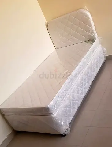 Single bed with mattress (like-new, still wrapped)