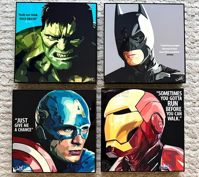Marvel Pop Art acrylic canvas Super heros
