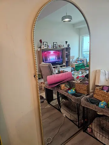 Large Full-Length Beaded Edge Wall Mirror
