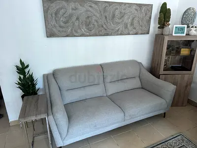 Light grey 3-seater fabric sofa in good condition