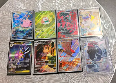 Set of 8 Holo Pokémon Trading Cards (Rare  Promo Mix) Perfect Order