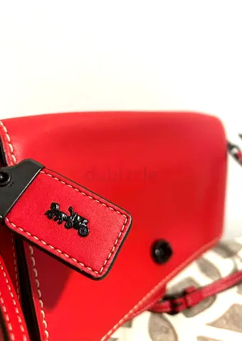 Red Coach Crossbody Leather Bag – Small Shoulder Purse