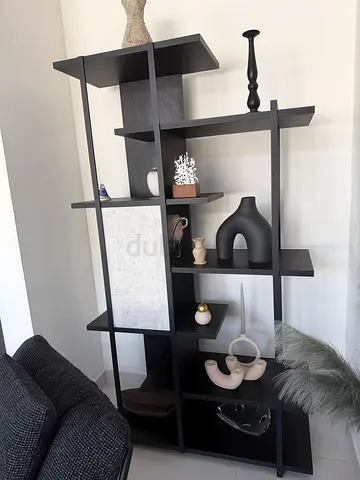 Modern Black Open Shelving Unit / Display Bookcase