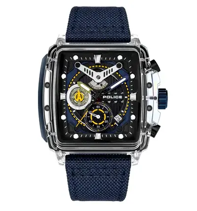 Police Clout 43mm Multifunction Mens Quartz Watch with TR90 Case  Eight Distinct Straps