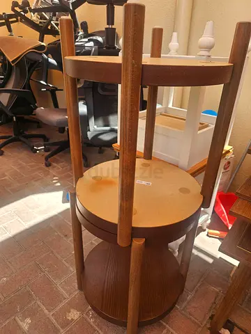 Set of 2 Wooden Bar Stools — Good Condition, Stackable