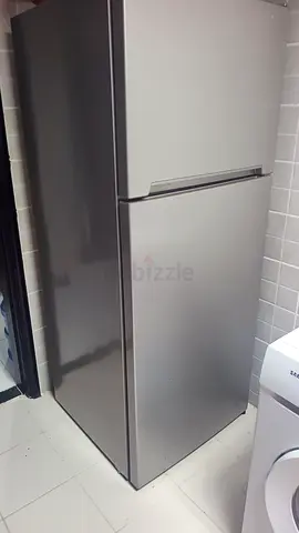 Tall Silver Fridge - Single Door Freezer Top, Good Condition