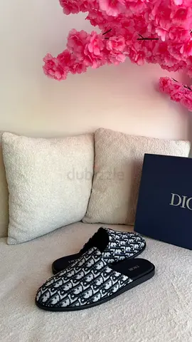Dior Monogram Slide Mules - Black/White