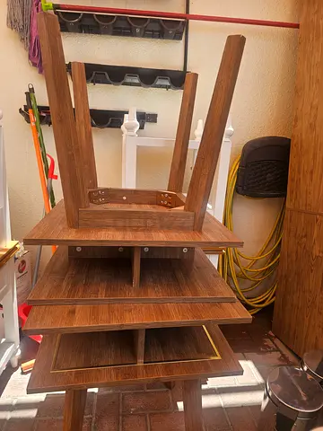 Solid Wood Side Table / End Table q Pair with Shelves - Good Condition