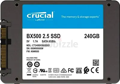 Crucial BX500 240GB SSD - Healthy, Low Usage