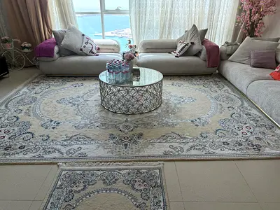 Large Classic Persian-Style Area Rug Set — Light Beige/Blue, Excellent Condition 300x400 cm