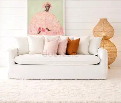 3-Seater White Sofa