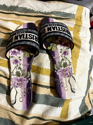 Christian Dior Floral Slide Sandals - Womens Size Brand New