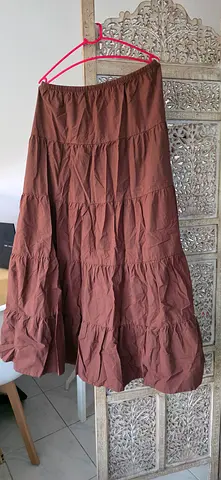 Zara brown elastic-waist skirt