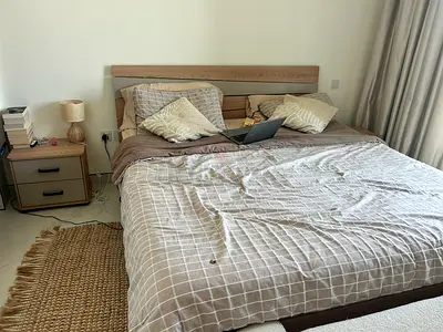 King Size bed set with bedside table and drawers and mirror