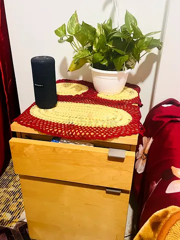 mobile pedestal 2 drawer wooden