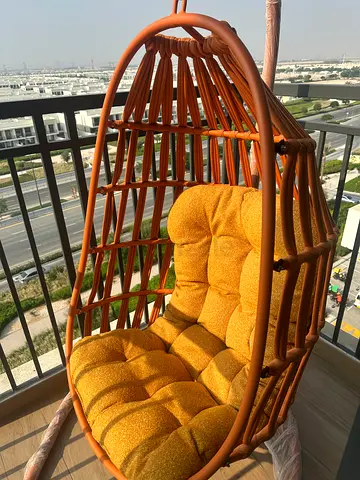 Rattan Hanging Egg Chair with Cushions - Excellent Condition