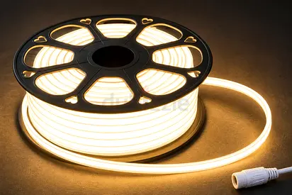 Neon LED Strip Light Reel - Warm White.50M COB LED Strip Light Waterproof , 8mm Flexible