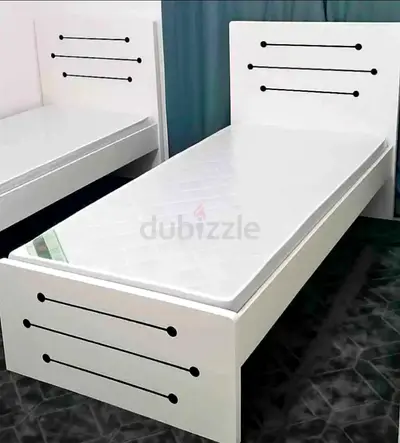 Brand New White Single Bed Frame with Mattress - Modern Design